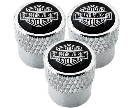 3 Harley Davidson black  white striated valve caps