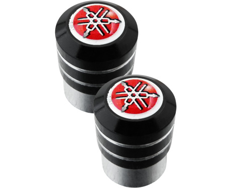 3 Yamaha red  white black valve caps