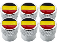 6 Belgium flag striated valve caps