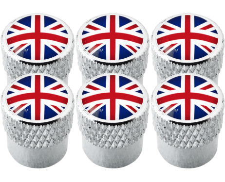 6 bouchons de valve Angleterre RoyaumeUni Anglais Union Jack British England strié