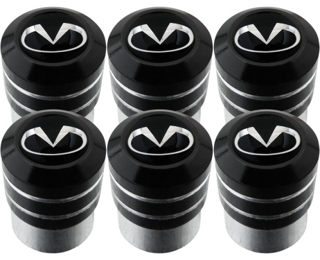 6 bouchons de valve Infiniti black