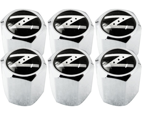 6 bouchons de valve Nissan 350Z  Nissan 370Z noir  chrome hexa