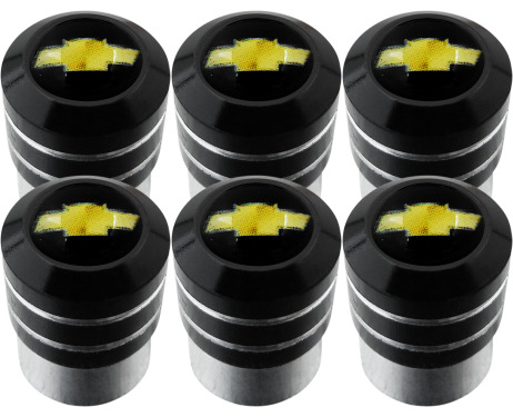 6 Chevrolet black valve caps
