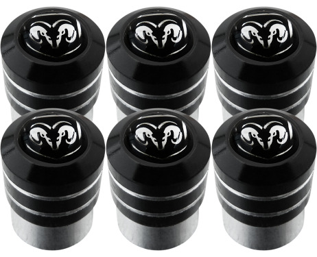 6 Dodge black valve caps