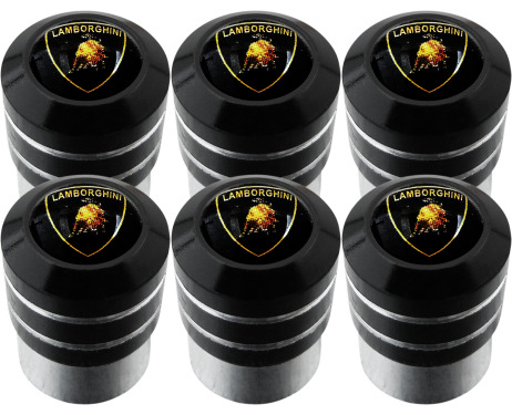 6 Lamborghini black valve caps
