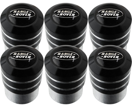 6 Land Rover big black  chrome black valve caps