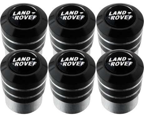 6 Land Rover small black  chrome black valve caps