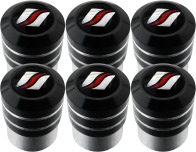 6 Luxyline black valve caps