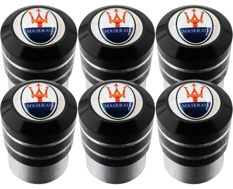 6 Maserati black valve caps