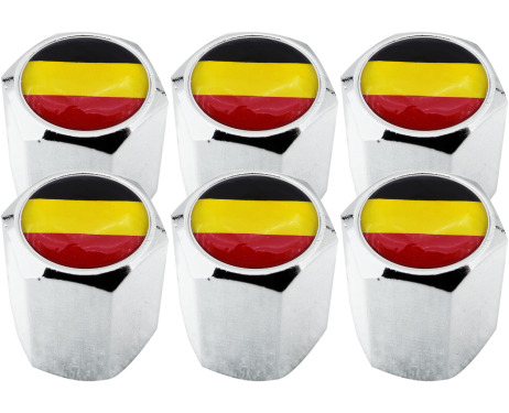 6 tapones de valvula bandera Belgica Belga hexa