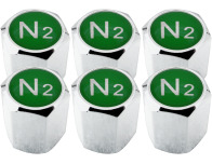 6 tapones de valvula Nitrogeno N2 verde hexa