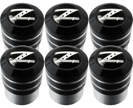 6 Ventilkappenn Nissan 350Z  Nissan 370Z schwarz  chromfarbig black