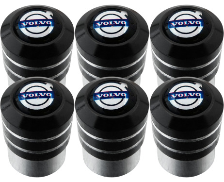 6 Volvo black valve caps