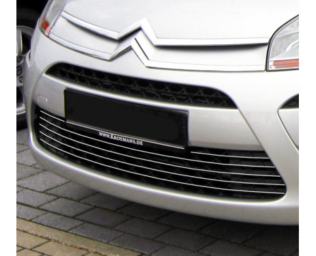 Baguette de calandre inférieure chromée compatible Citroën C4 Picasso 0712