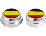 Cacherivets pour plaque dimmatriculation drapeau Allemand Allemagne argent