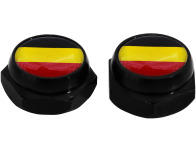Cacherivets pour plaque dimmatriculation drapeau Allemand Allemagne noir
