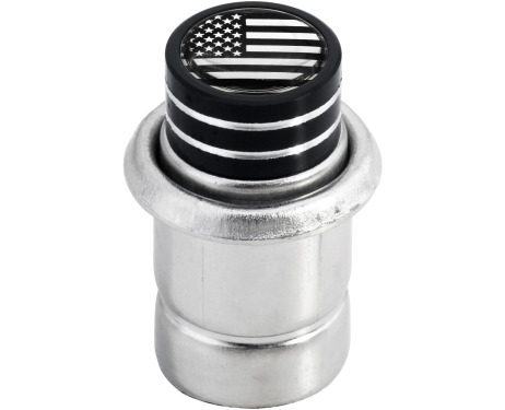 Cigarette lighter American flag USA United States short black  chrome