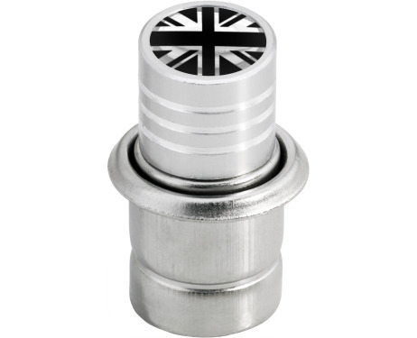 Cigarette lighter British flag Great Britain UK black  chrome