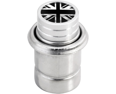 Cigarette lighter British flag Great Britain UK short black  chrome