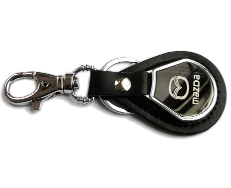 Imitation leather keychain Mazda badge