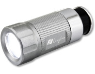 LED flashlight rechargeable on the cigarette lighter silver gray