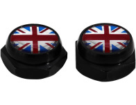Nietenkappen für Nummernschilder Britische Flagge Großbritannien UK schwarz