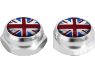 Nietenkappen für Nummernschilder Britische Flagge Großbritannien UK silber