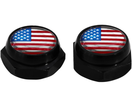 RivetCovers for Licence Plate American flag USA United States black