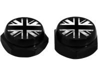 RivetCovers for Licence Plate English UK England British Union Jack black black  chrome